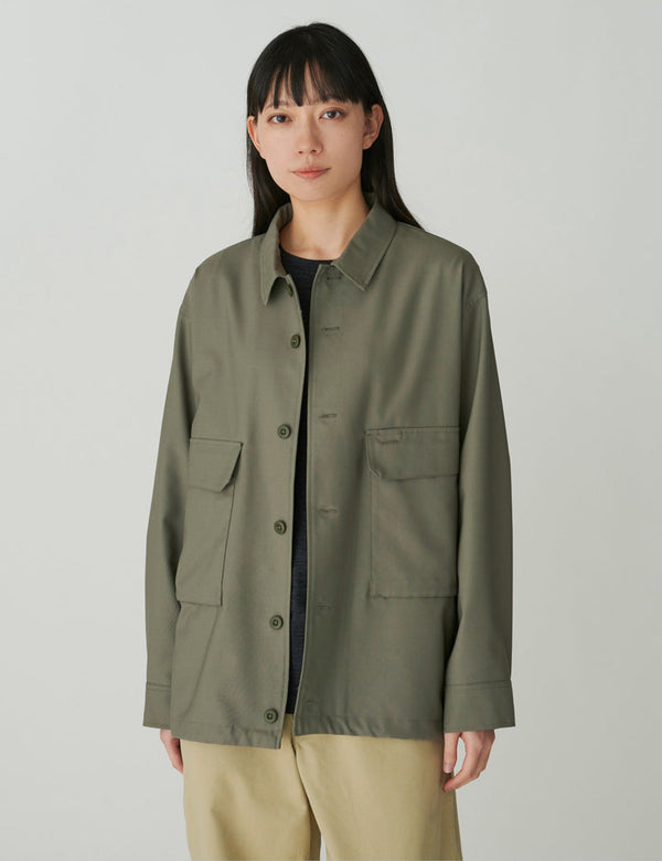 Snow Peak Hybrid Wool Shirt - Olive Green