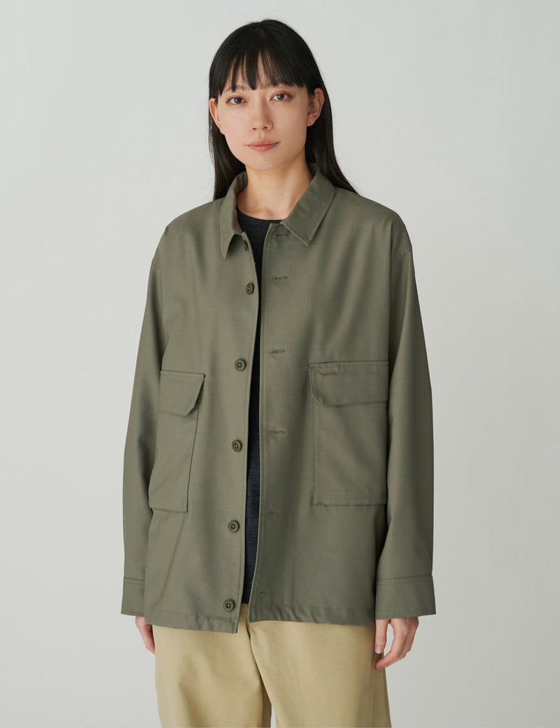 Snow Peak Hybrid Wool Shirt - Olive Green