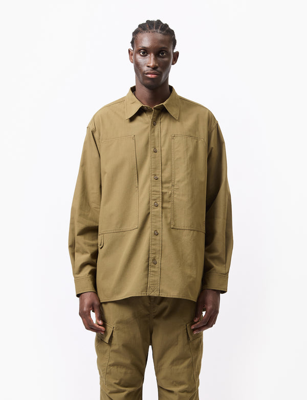 Snow Peak Takibi Light Ripstop Long Sleeve Shirt - Khaki