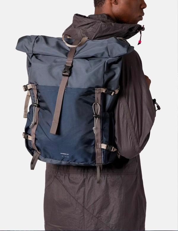 Sandqvist Forest Hike Backpack - Multi Steel Blue/Navy Blue