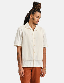 Wax London Newton Short Sleeve Shirt Pintuck Shirt - White