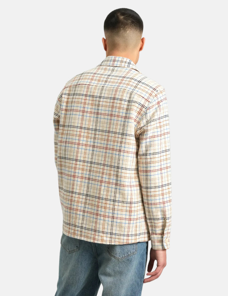 Wax London Whiting Overshirt (Yard Check) - Ecru/Multi