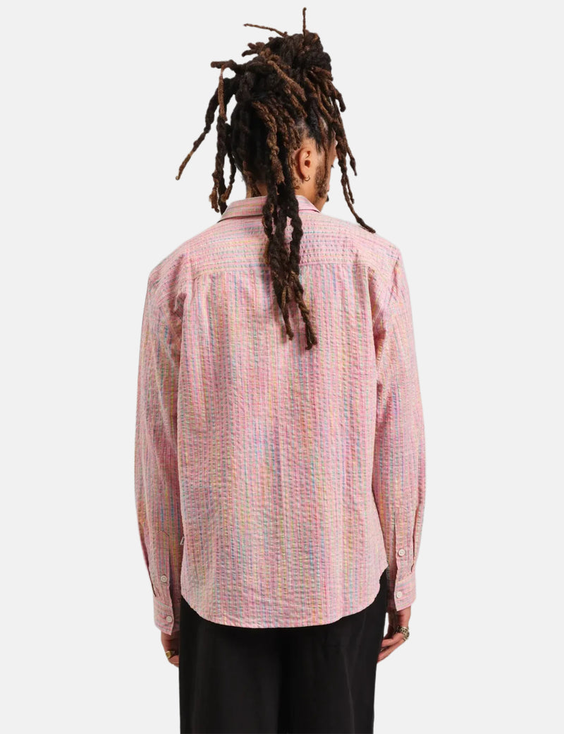 Wax London Rove Shirt (Space Dye Check) - Pink/Multi