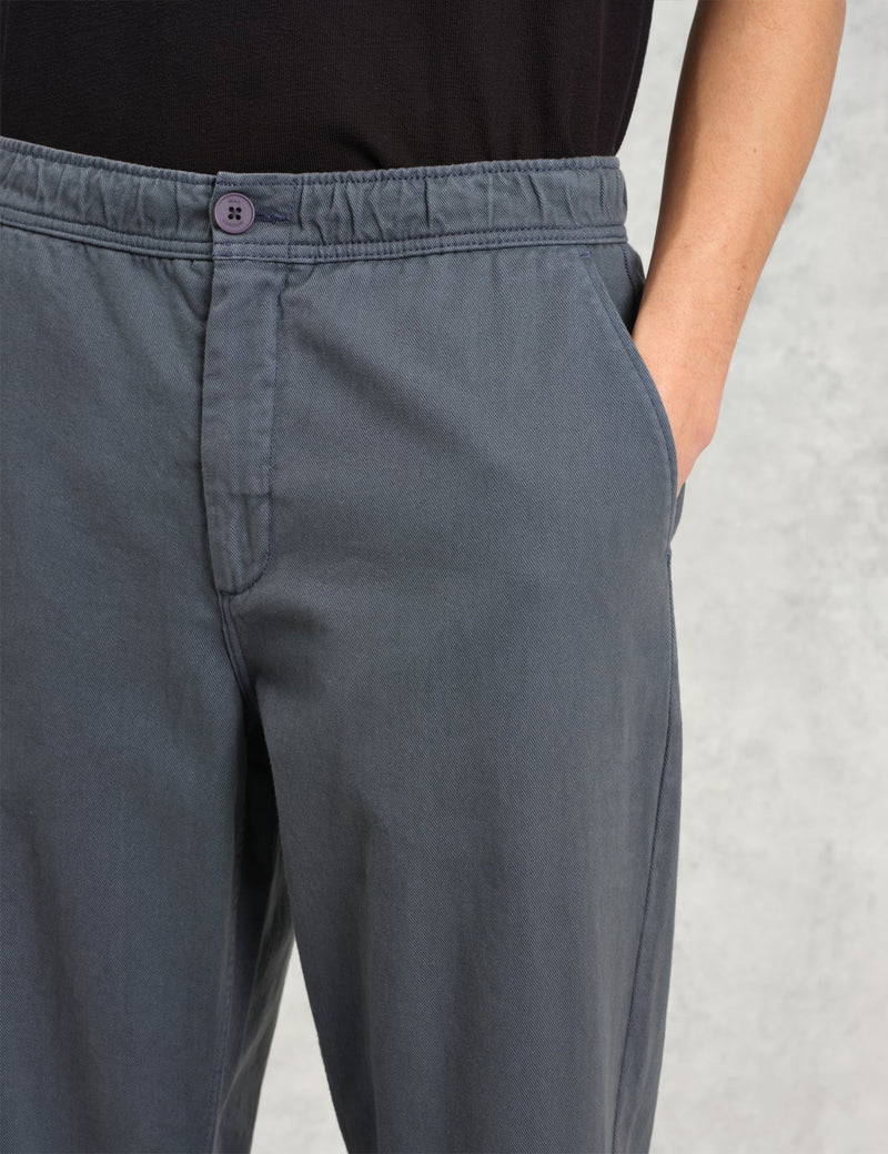 Wax London Kurt Trousers (Organic Twill) - Petrol Blue