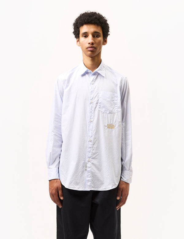 Aries Striped Poplin Shirt - Blue