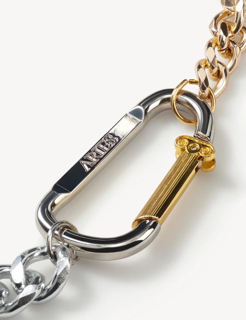 Aries Column Carabiner Silver Necklace - Silver