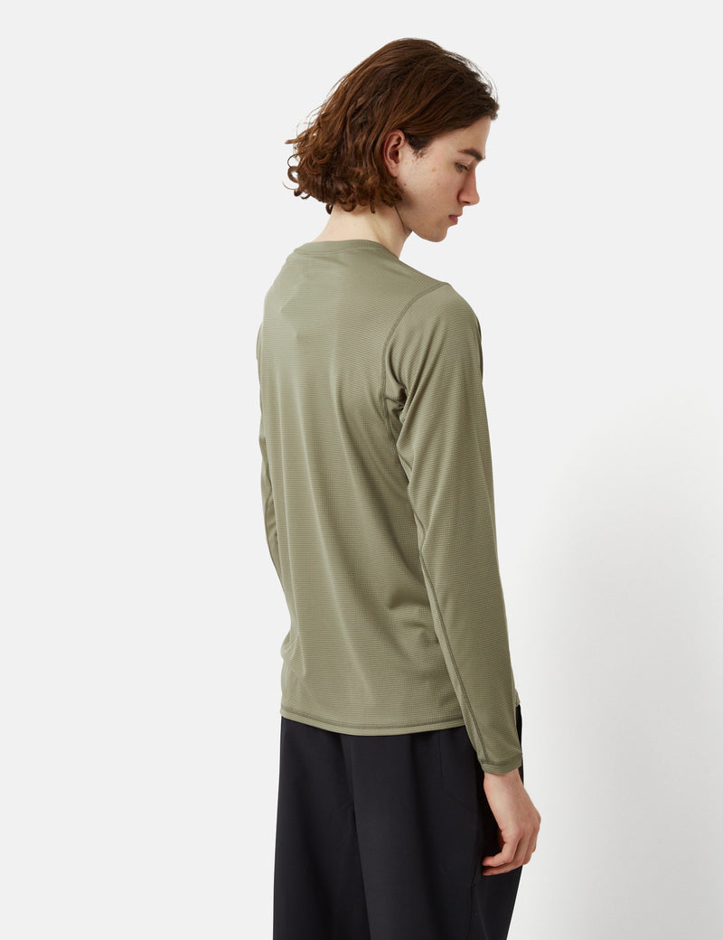 Snow Peak Pe Power Dry Long Sleeve T-Shirt - Khaki Brown I Article.