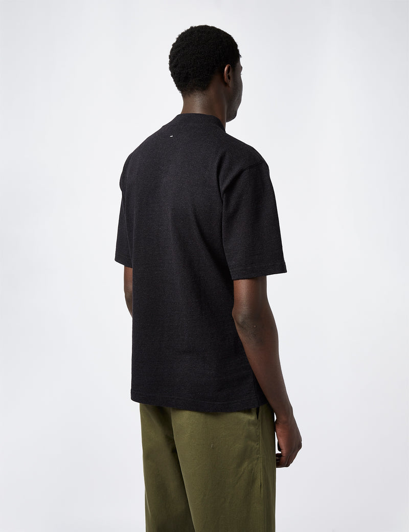 Snow Peak Heavy Mockneck T-Shirt (Recycled) - Black