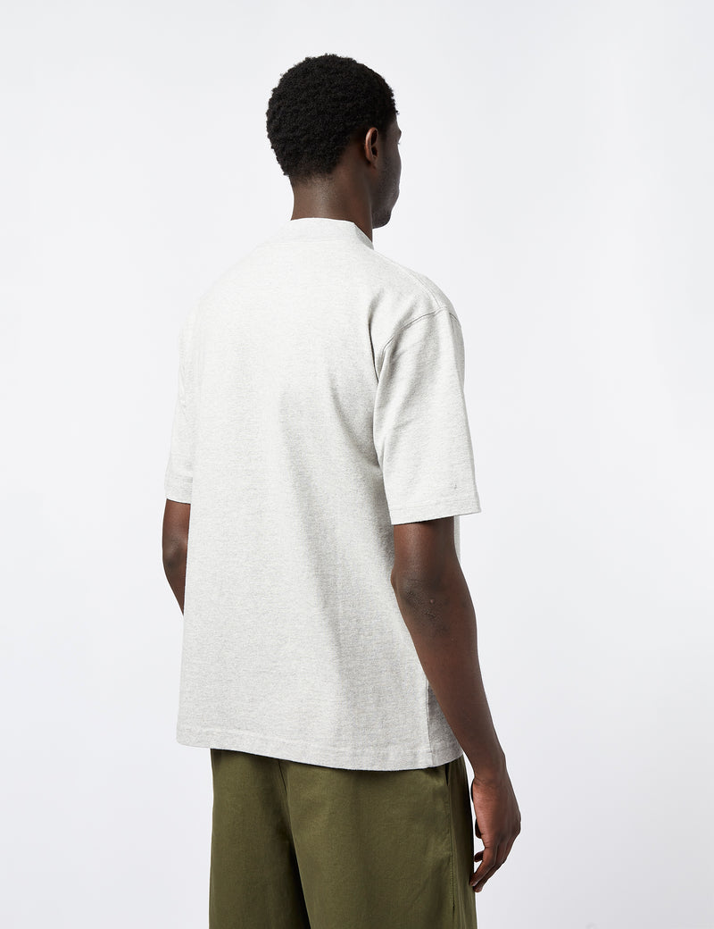 Snow Peak Heavy Mockneck T-Shirt (Recycled) - Grey