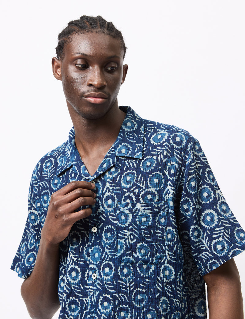 Universal Works Road Winston Shirt - Indigo Blue