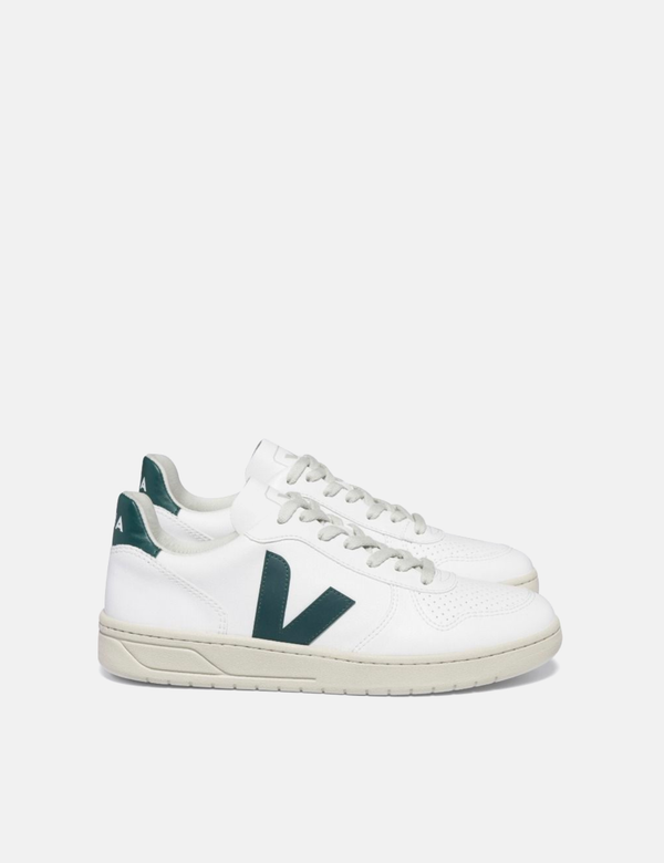 Women's Veja V-10 CWL Trainers - White/Brittany