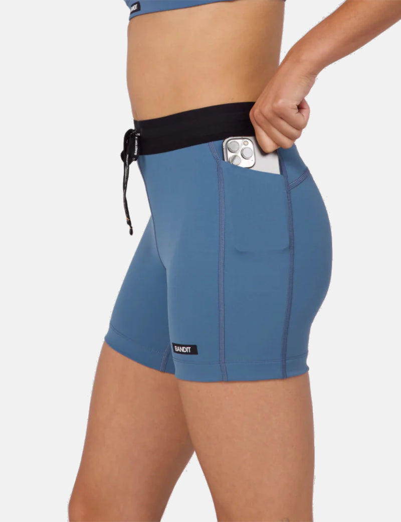 Bandit Women's Gridlock 5" Compression Shorts - Steel Blue