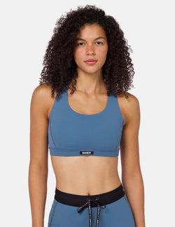 Bandit Women's Gridlock Scoop Neck Run Bra - Steel Blue