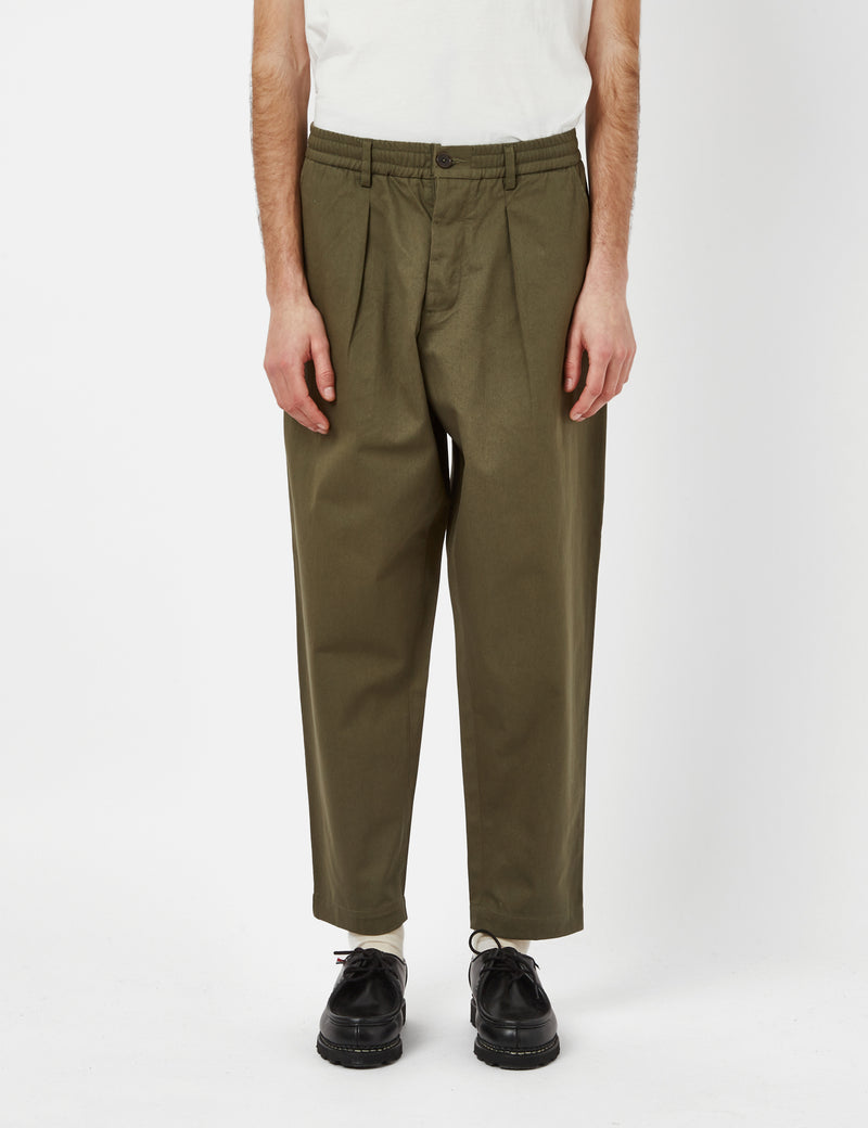 Universal Works Pleated Track Pant (Relaxed) - Light Olive Green I Article.