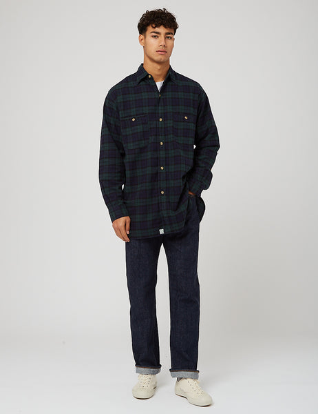 orSlow Vintage Fit Plaid Work Shirt - Green Check | Article.