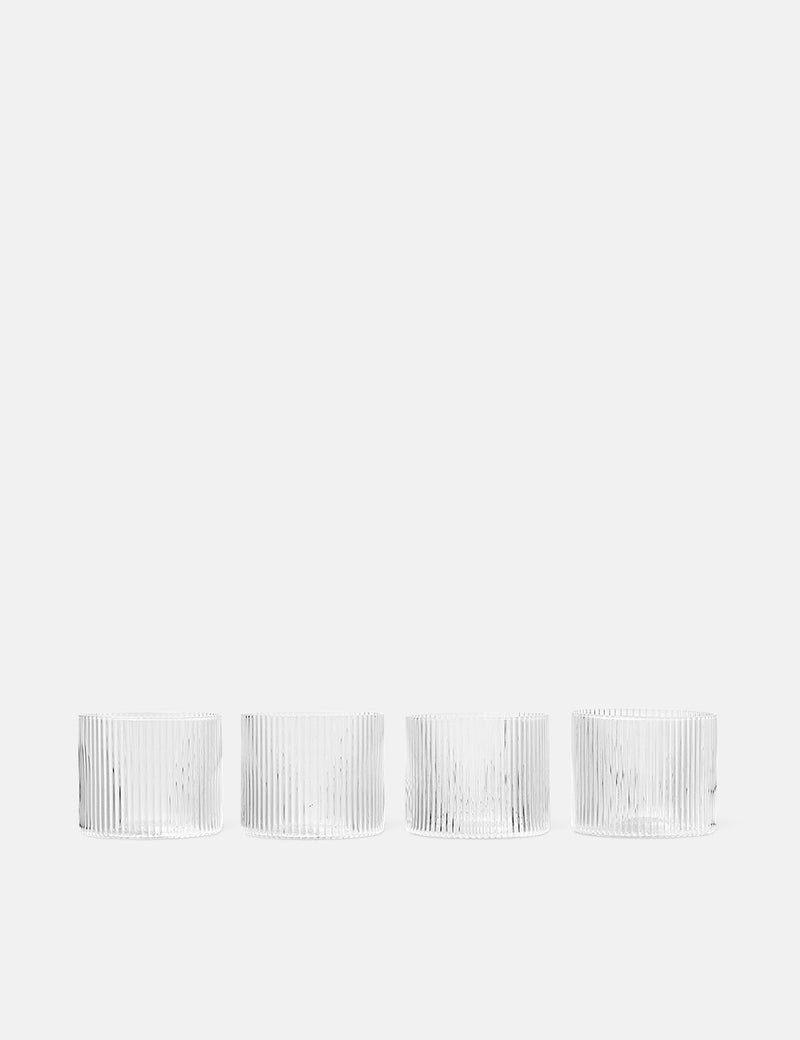 Ferm Living Ripple Low Glasses（4個セット）-クリア