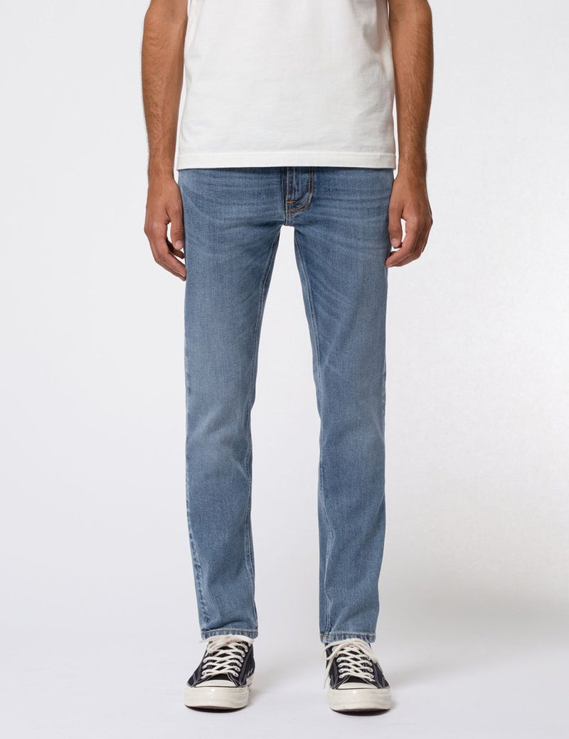 Nudie Jeans Lean Dean (Slim Tapered) - Lost Orange Blue