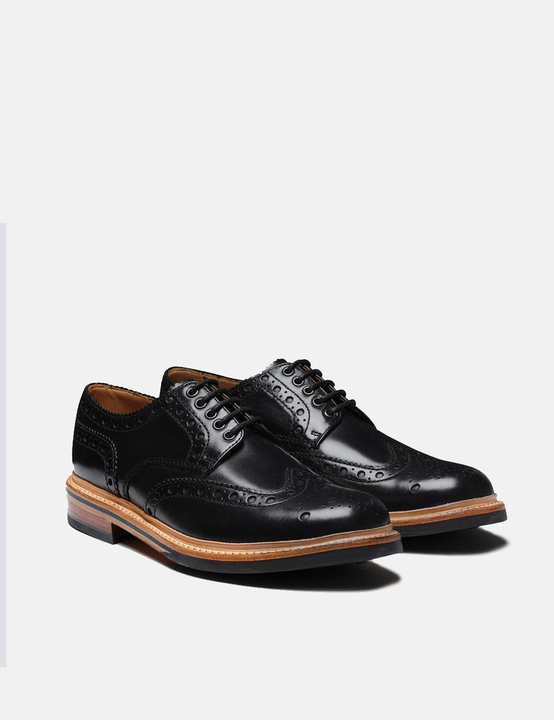 Grenson Archie Brogue Shoes 113685 - Black