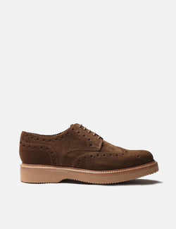Grenson Archie Brogue (Suede Leather) - Cigar Brown | Article.