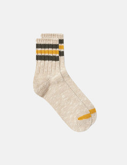 Anonymous Ism 3-Line Slub Q Socks - Beige