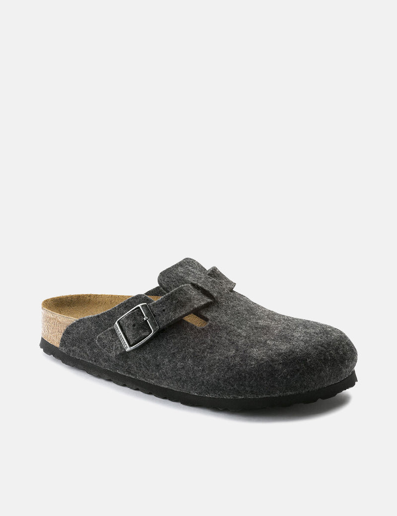 Womens Birkenstock Boston Wool Felt (Narrow) - Anthracite Grey