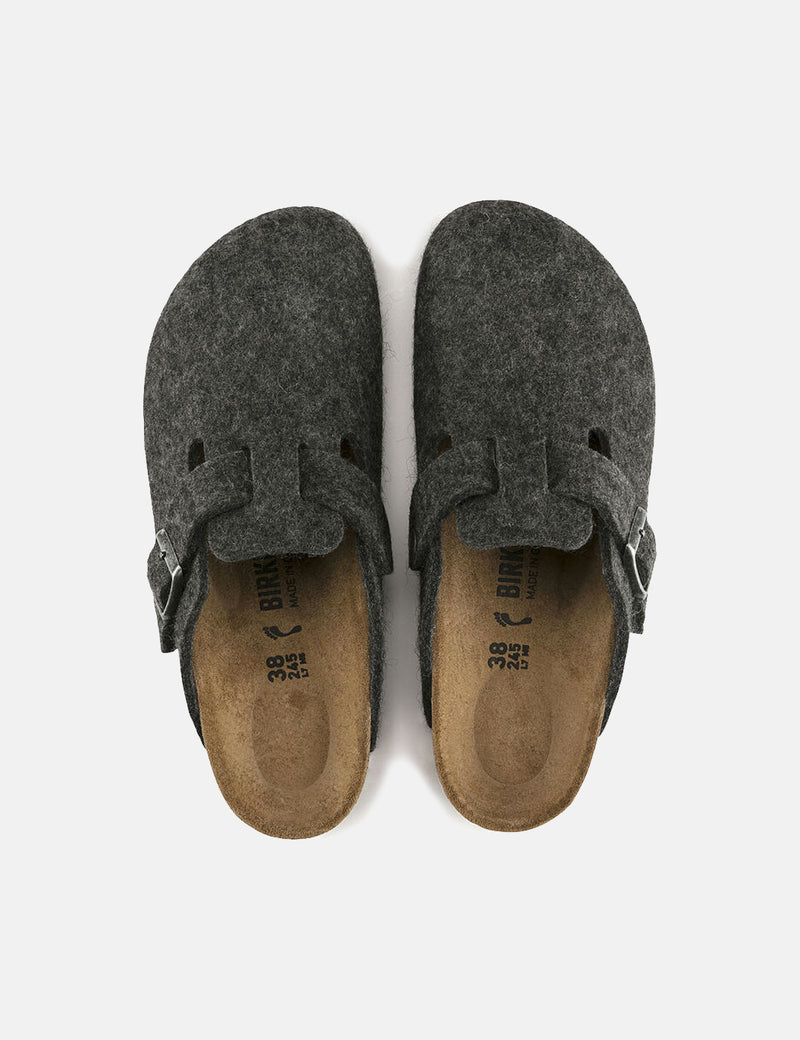 Femmes Birkenstock Boston Wool Felt (Étroit) - Gris Anthracite