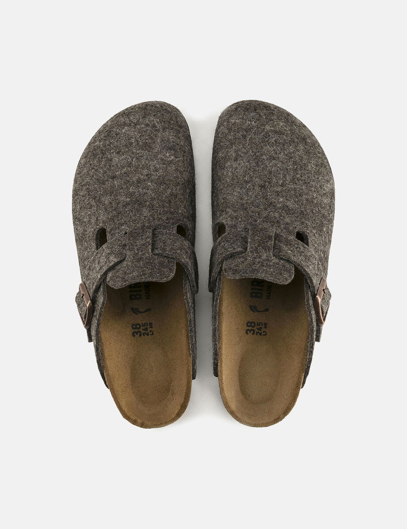 Damen Birkenstock Boston Wool Felt (schmal) - Kakaobraun