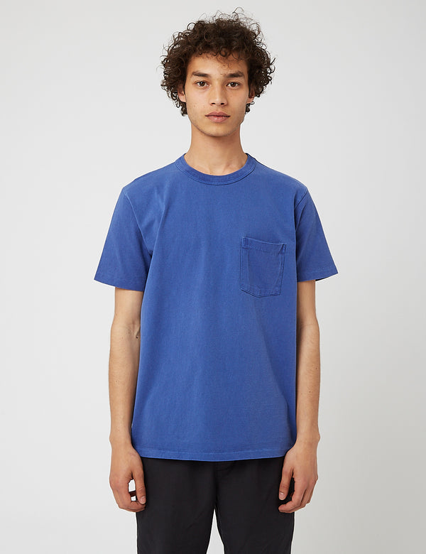 Velva Sheen Pigment Dyed USA Made T-shirt (Pocket) - Persian Blue