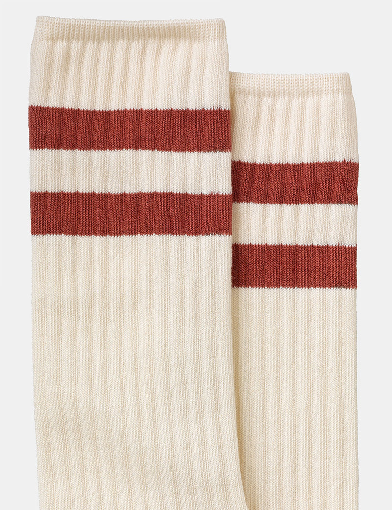 Chaussettes Nudie Amundsson Sport - Blanc Cassé/Rouge