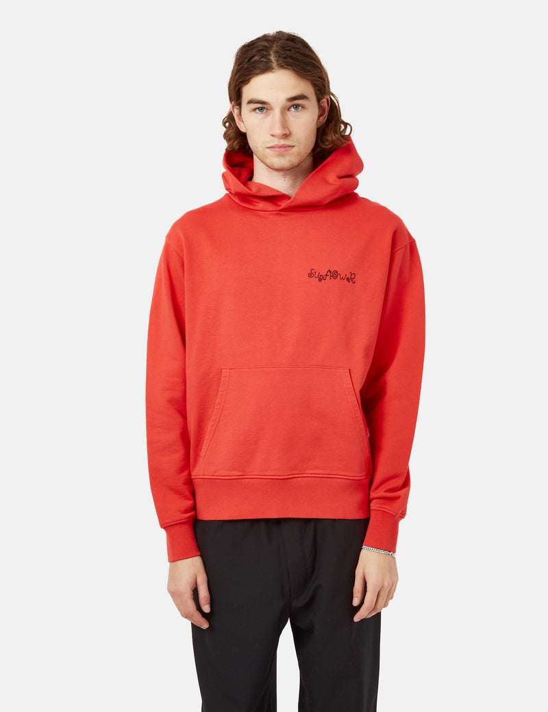 Fear of god red cheap hoodie