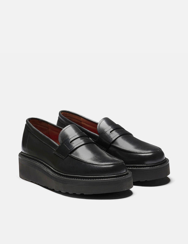 Womens Grenson Celeste Loafer (Colorado Leather) - Black