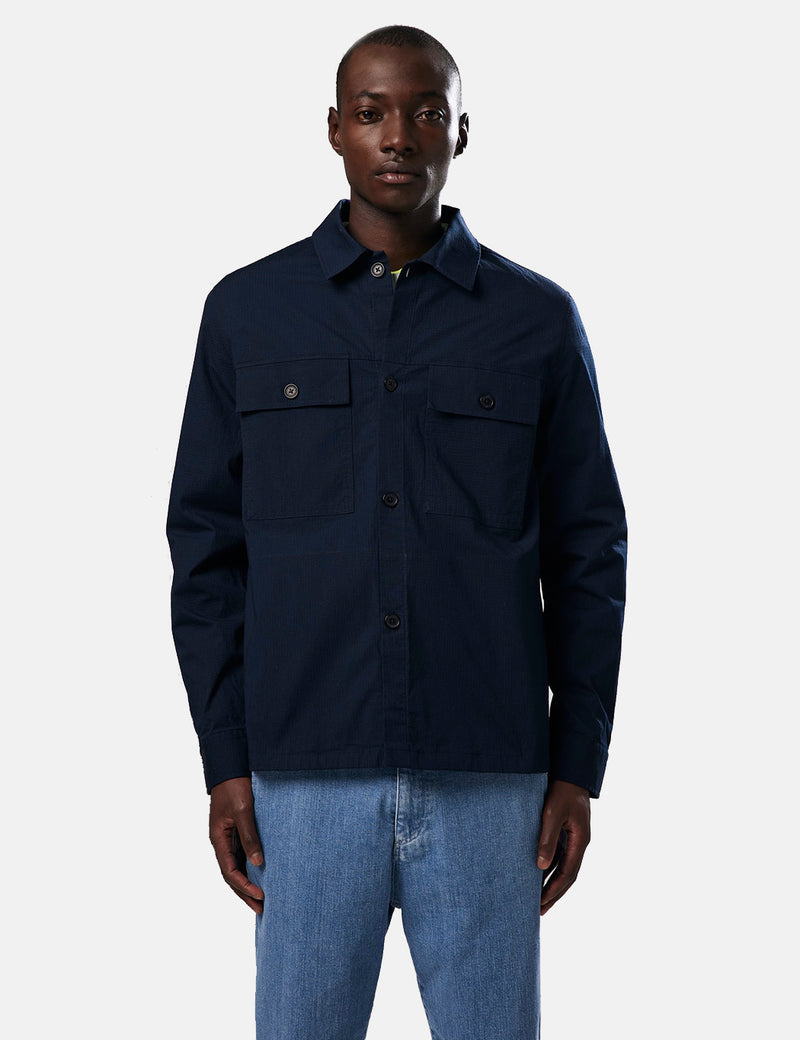 NN07 Wilas Organic Cotton Shirt - Navy Blue