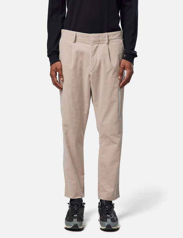 NN07 Bill Corduroy Trousers (Cropped, Relaxed) - Ecru