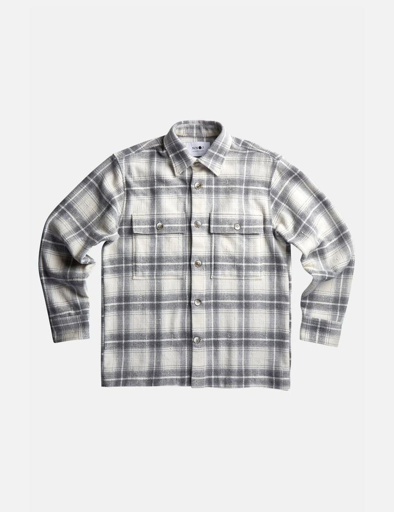 NN07 Soren Overshirt - Grey Check