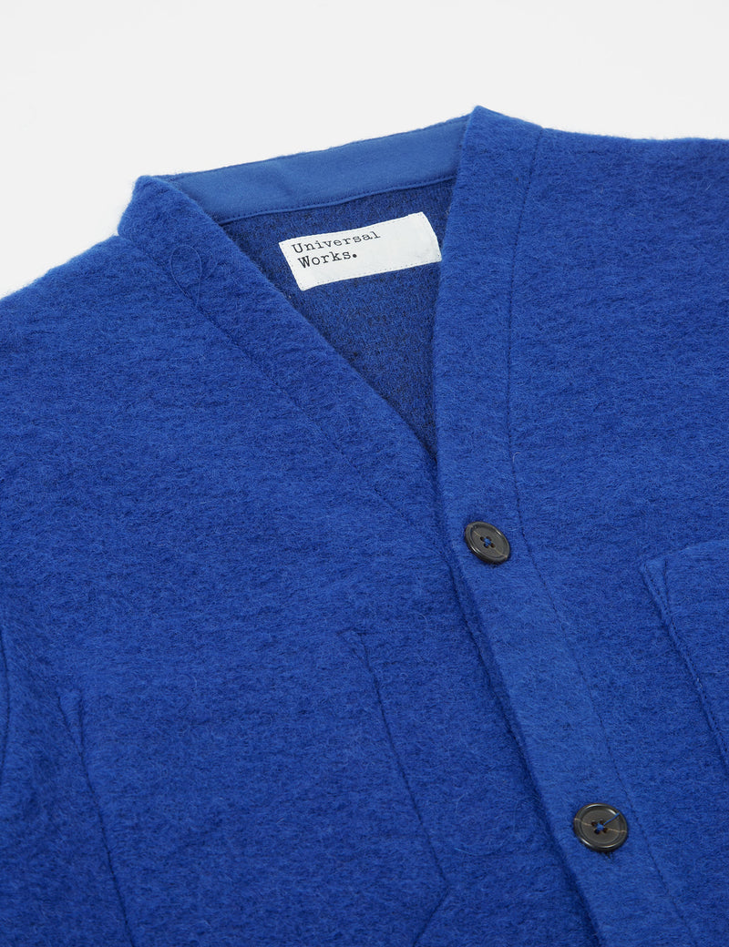 Universal Works Cardigan (Wool Fleece) - Blue