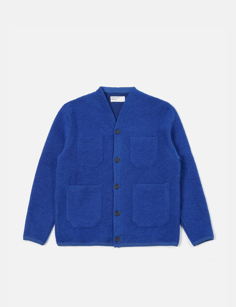 Universal Works Cardigan (Wool Fleece) - Blue