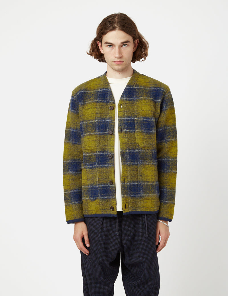 Universal Works Cardigan (Wool Fleece) - Yellow