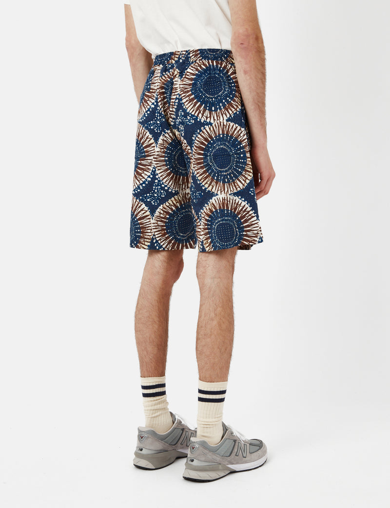 Universal Works Lumber Shorts (Hokkoh Print) - Navy Blue