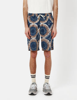 Universal Works Lumber Shorts (Hokkoh Print) - Navy Blue