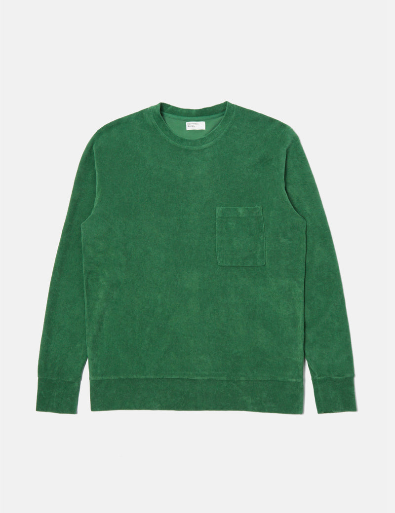 Universal Works Loose Pullover Sweatshirt (Terry Fleece) - Green