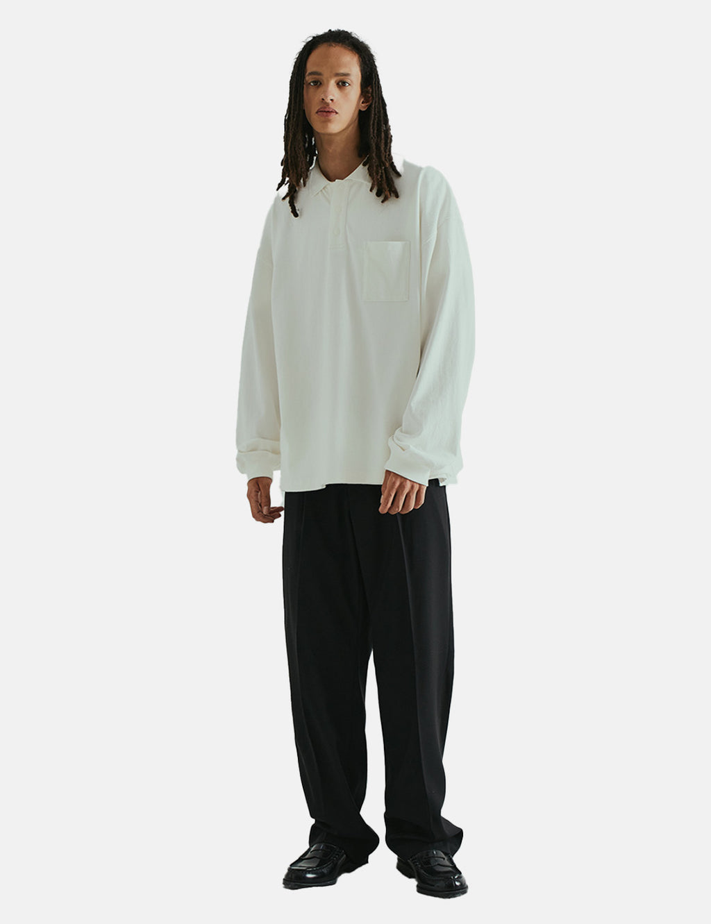 Uniform Bridge Wide Slack Pants - Black | Article.