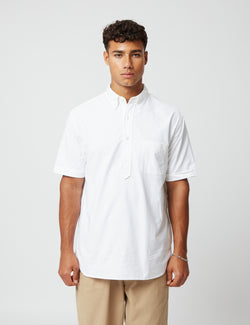 Beams Plus B.D Short Sleeve Pullover Oxford Shirt - White I Article.