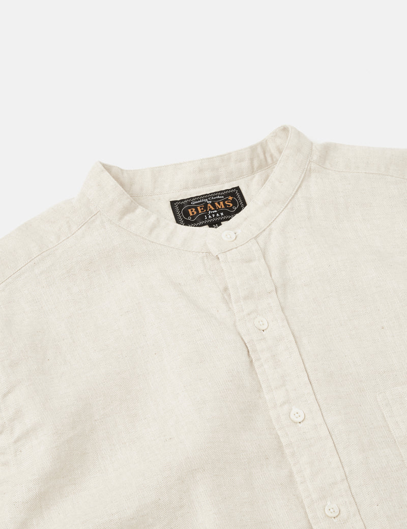 Buy Sand Beige Band Collor Shirt
