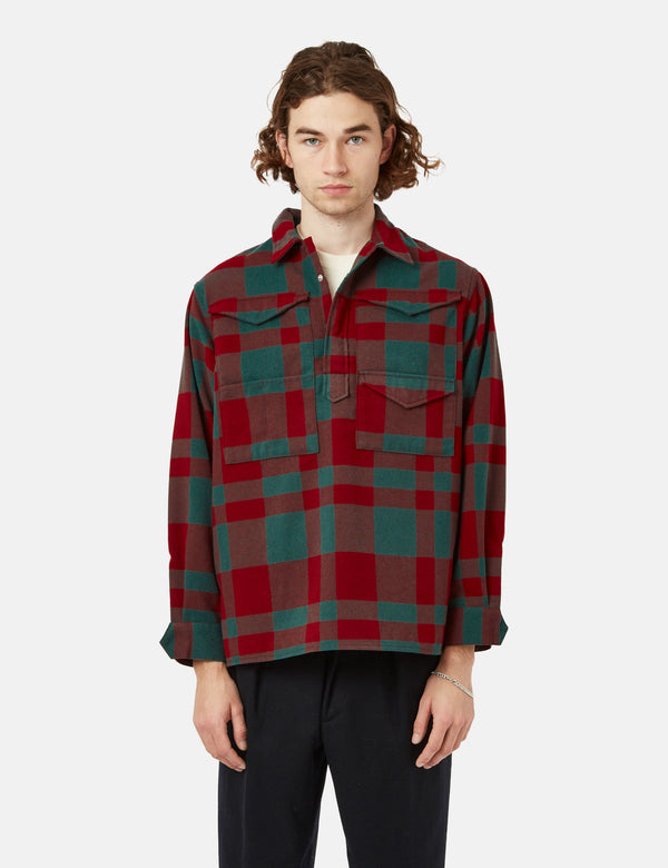 Beams Plus Adventure Shirt III (Mechanische Wolle) - Rot