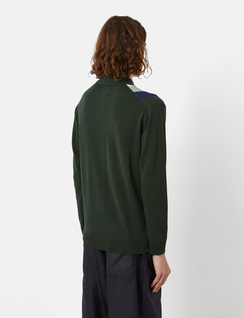 Beams Plus Knit Polo 12G (Stripe) - Green