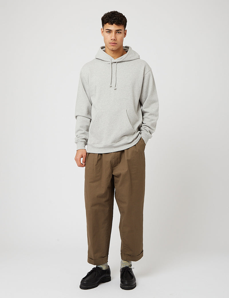 Beams Plus Hooded Sweatshirt - Heather Grey I Article.