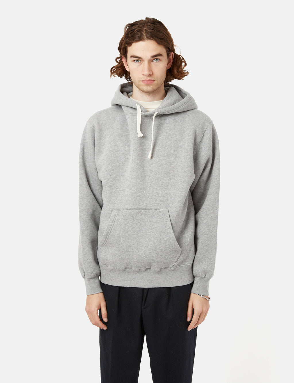 Beams Plus Pullover Hooded Sweatshirt - Heather Grey I Article.