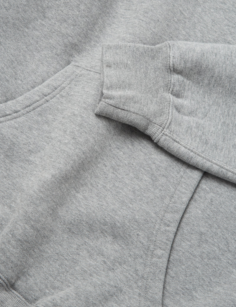 Beams Plus Pullover Hooded Sweatshirt - Heather Grey