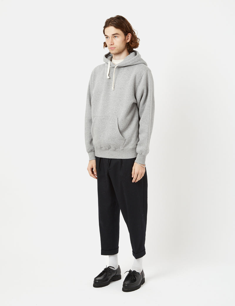 Beams Plus Pullover Hooded Sweatshirt - Heather Grey