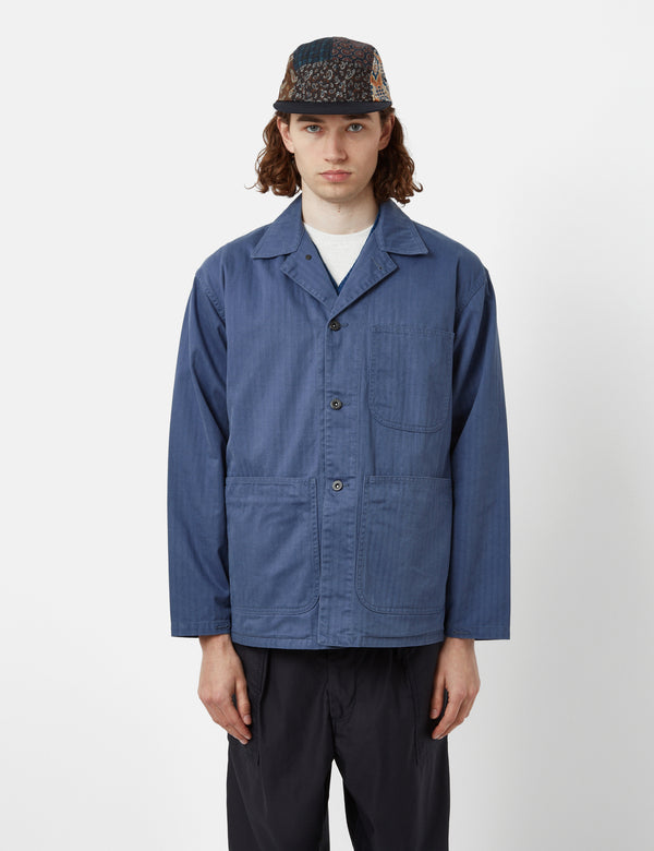 Beams Plus MIL Chore Jacket (Supima Herringbone) - Blue